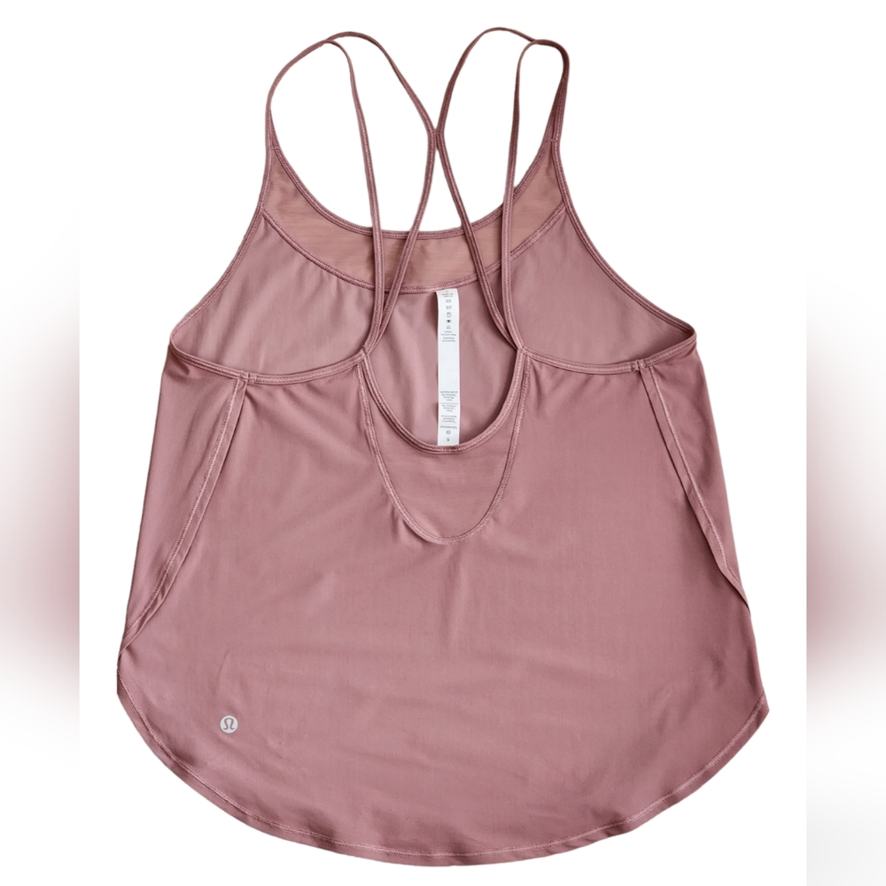 Lululemon Get Low Tank Mauve Open Strappy Back and Mesh Sz 6" - Picture 4 of 14